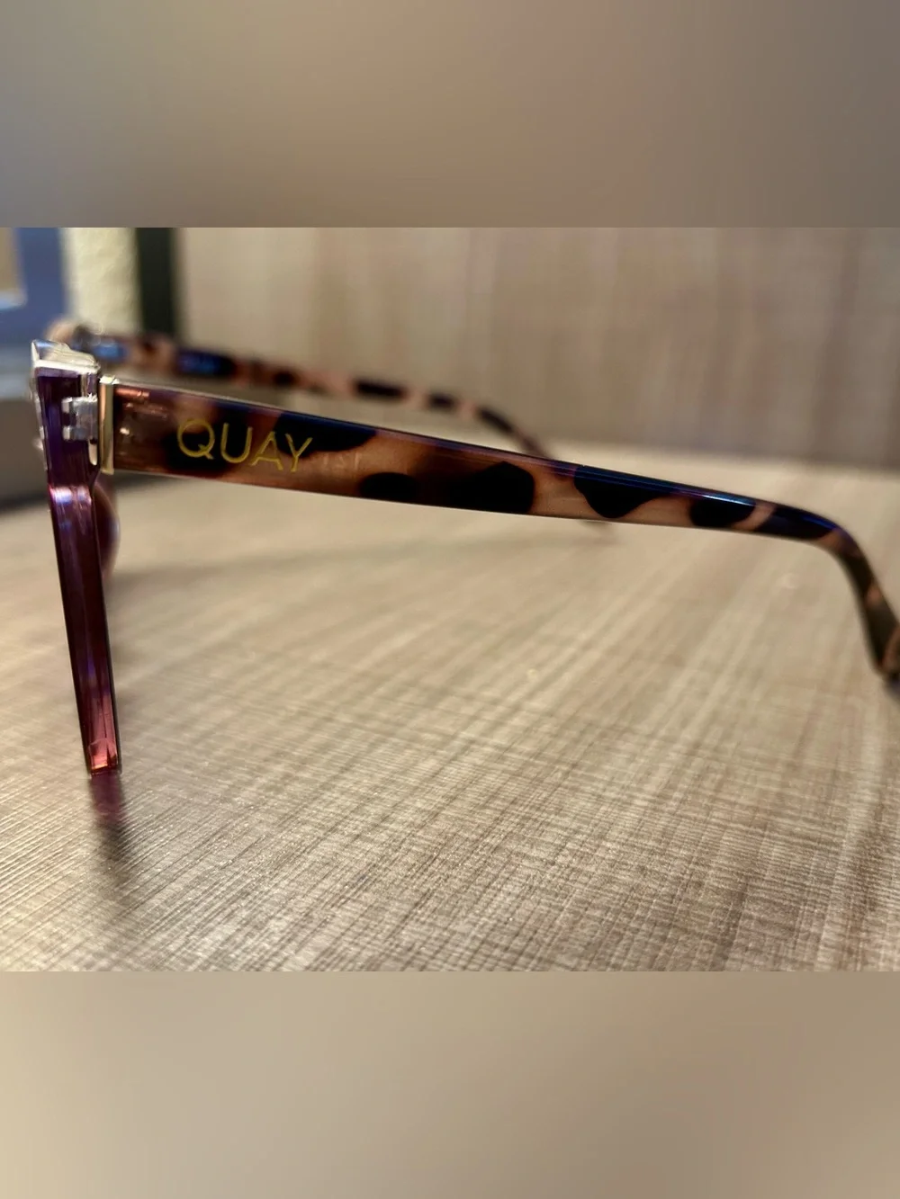 Quay Australia Women's Sunglasses - Pink Lenses with leopard